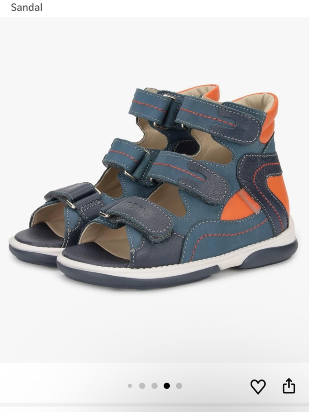 Memo MICHAEL Corrective Orthopedic High-Top Toddler Velcro Sandal (23) 7 Kids